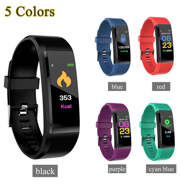 ID115 Plus Smart Bracelet Fitness Tracker Smart Watch Heart Rate Watchband Smart Wristband For Apple Android Cellphones with Box DHL