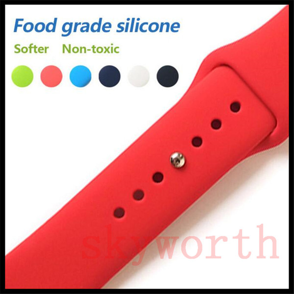 Silicone Sport Band Replacement For Apple Watch 4 3 2 1 Band Wrist Strap With Adapters Accessories 40mm 44mm 42mm 38mm