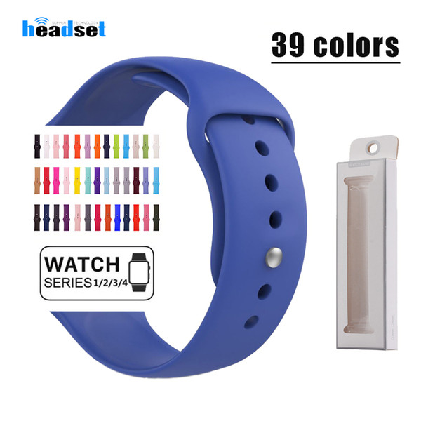 Silicone strap band for Apple watch band Strap 40mm 44mm 42mm 38mm bracelet Rubber watchband for Series 4/3/2/1 Apple watch