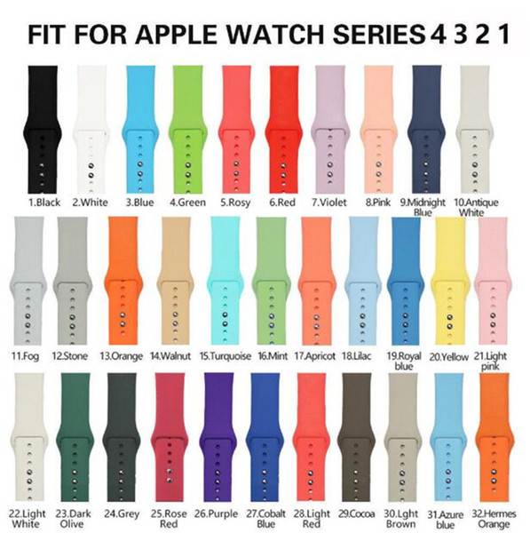 Silicone strap band for Apple watch band Strap 40mm 44mm 42mm 38mm bracelet Rubber watchband for Series 4/3/2/1 Apple watch