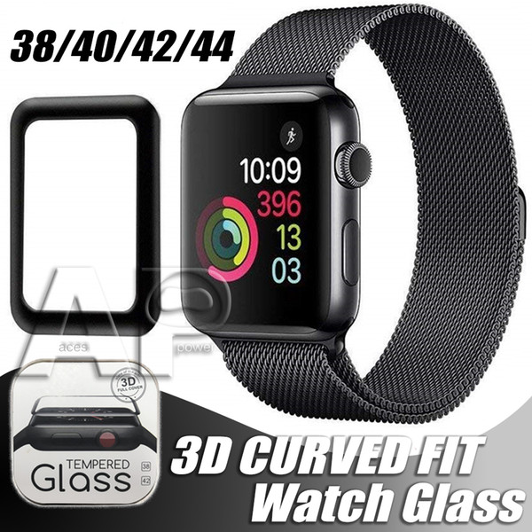 For Apple Watch 3D Full Cover Tempered Glass Screen Protector 40mm 42mm 38mm 44mm Anti-Scratch Bubble-Free For iWatch Series 1 2 3 4