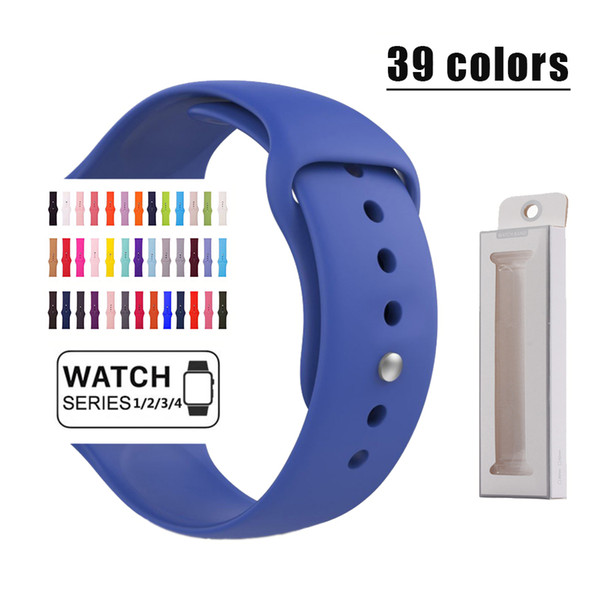 Silicone strap band for Apple watch band Strap 40mm 44mm 42mm 38mm bracelet Rubber watchband for Series 4/3/2/1 Apple watch