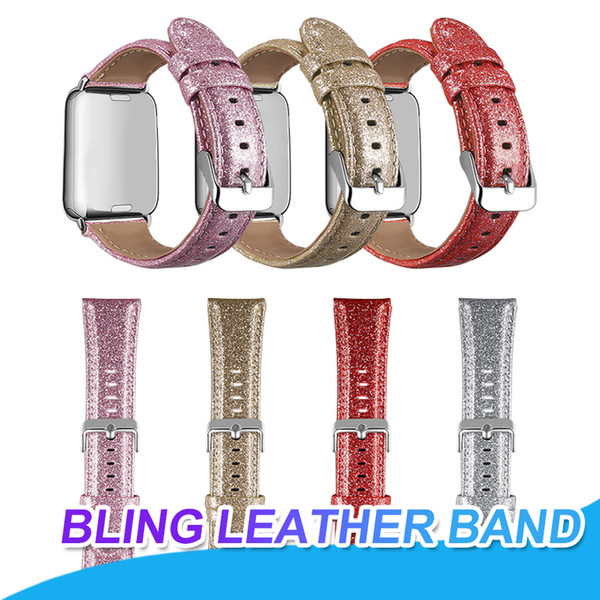 For iWatch Bling Leather Strap Replacement Band For Apple Watch 38mm 42mm Watch Band 40mm 44mm Wrist Strap Series 4 3 2 1