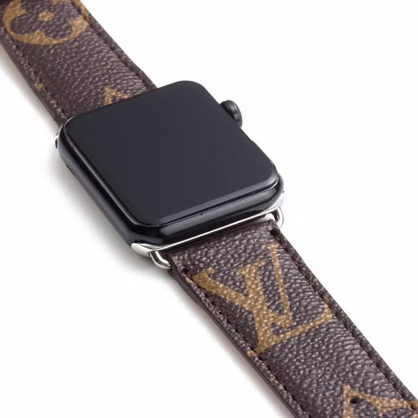 For Apple Watch4 Wristband for 38mm 42mm 40mm 44mm Size Luxury Watchbands Leather Watch Bracelet Designer Smart Watch Band Straps