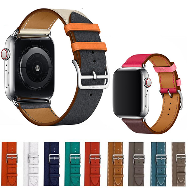 for Apple Watch 40mm 44mm Band Bandkin Genuine Leather Single Tour Bracelet Strap