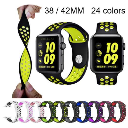 Silicone strap for Apple Watch Band 42mm Bracelet Watchband for Apple Watch Strap Rubber iwatch band 4/3/2/1 38MM Sport Wristbands