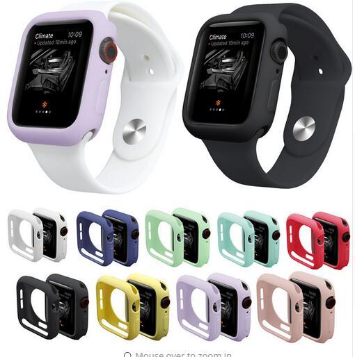 New Resistance Soft Silicone Case for Apple Watch iWatch Series 1 2 3 4 Cover Full Protection Case 42mm 38mm 40mm 44mm Band Accessories