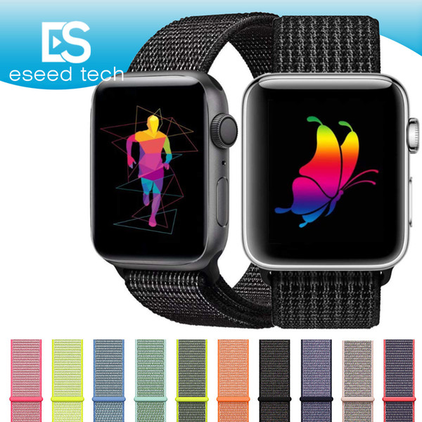 For apple watch series 4 iwatch bands 8 color Soft Nylon Sport Loop apple watch band strap 40mm 44mm braceles iwatch 4 series bands opp bag