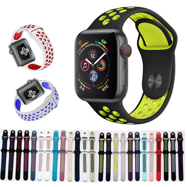 For Apple Watch Replacement Bands Silicone 38mm 42mm 40mm 44mm Watch Band Straps Luxury Watchband for Apple iwatch Series 1 2 3 4