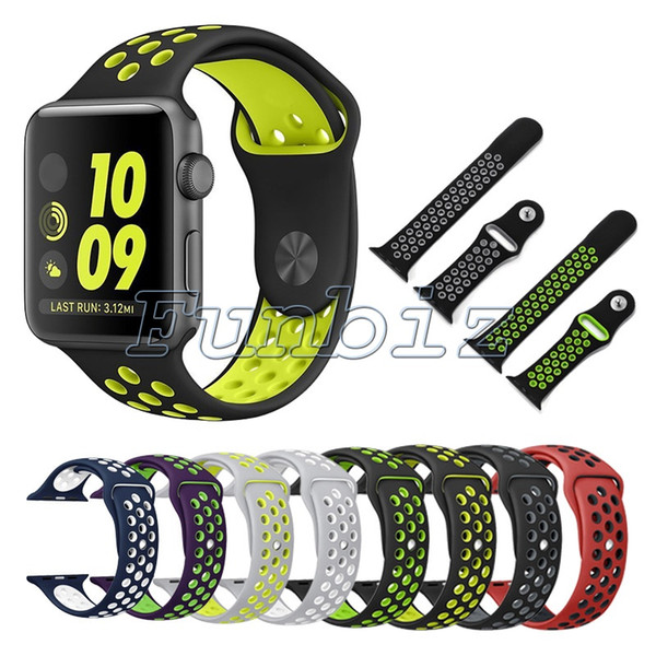 Rubber link for Apple Watch Band 38mm Silicon Sports Wrist Strap Replacement for Apple Watch Series 1 and Series 2 Band 42 mm