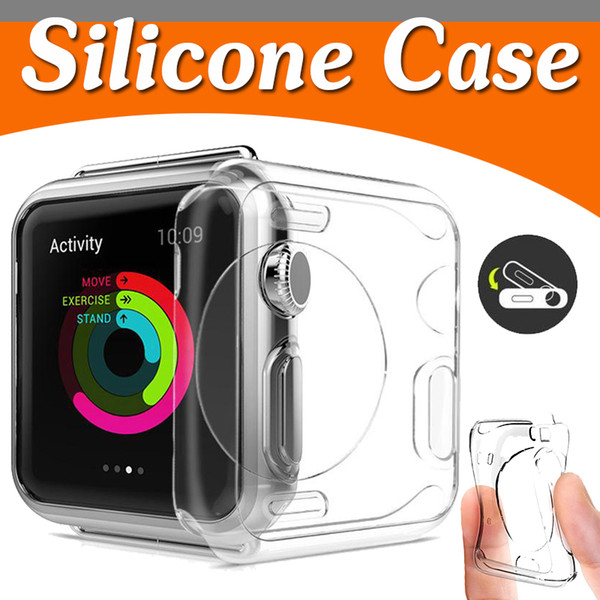 Transparent Crystal Clear Soft TPU Rubber Flexible Slim Lightweight Protective Cover Case For Apple Watch Series 4 3 2 1 40mm 44mm 38mm 42mm