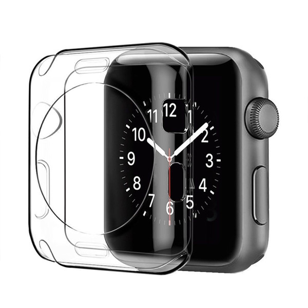 38mm 42mm Slim Transparent Crystal Clear Soft TPU Rubber Flexible Lightweight Protective Cover Case For Apple Watch iWatch Series 1/2/3