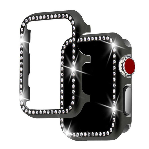 Diamond aluminum shell Cover for Apple Watch 42mm 38mm Crystal Rhinestone Protective Frame Case iwatch Series 3/2/1 Metal Bumper