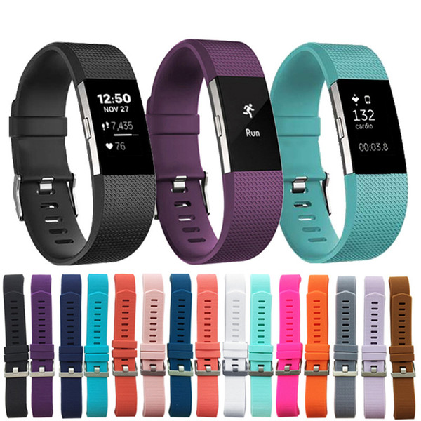 Factory Offer Fitbit Charge 2 Buckled Soft Sport Classic Silicone Strap For Fitbit Charge 2 Replacement Wristband Mix Color Big Order