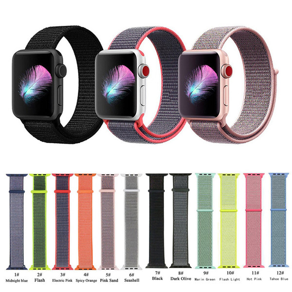 Sport Band Soft Lightweight Breathable Nylon Loop Replacement Strap for iWatch Apple Watch Series 3, Series 2, Series 1,38mm/42mm