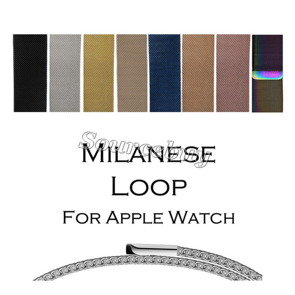 Milanese Loop For Apple Watch band strap 42mm/38mm Stainless Steel Link Bracelet watchband magnetic buckle for iwatch 4/3/2/1 8 colors DHL