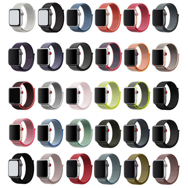 Nylon Strap For Apple Watch Band 4 3 2 Sport Bracelets Adjustable Breathable Smart Watch Band Dual Color 38mm 40mm 42mm 44mm