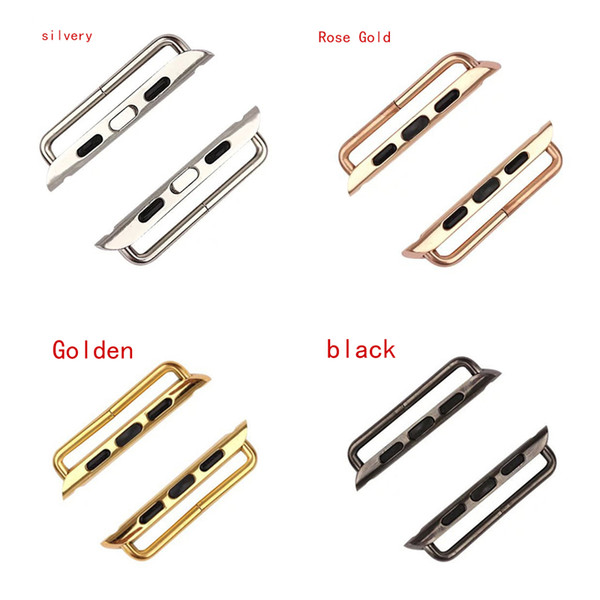 Newest A pair Seamless Metal Aluminum Watchband Connector Adapter For Apple Watches 38mm&42mm Strap Watchband Linker For iwatch 1 2 3