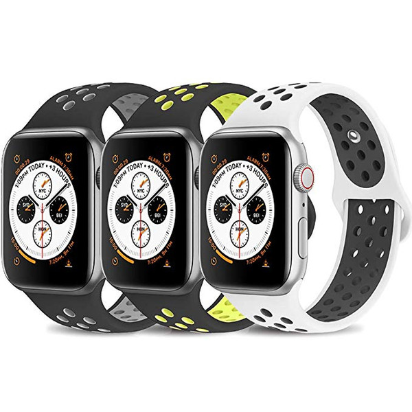 for Apple Watch Bands 38mm 40mm 42mm 44mm,Soft Silicone Replacement Wristband Compatible for iWatch Apple Watch Series 1/2/3/4