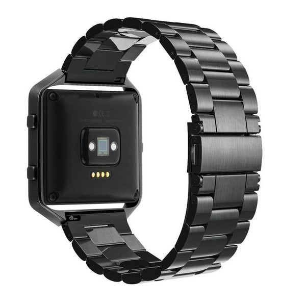 1:1 original design metal links for fitbit blaze watch tracker band adjustable watch band bracelet strap black