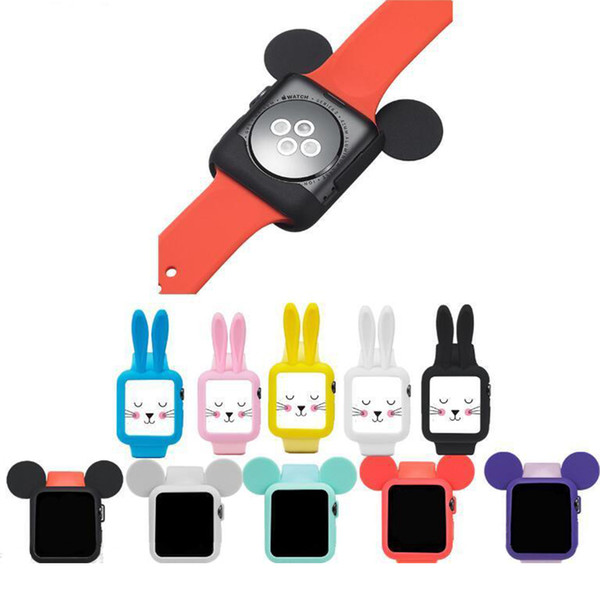 Cute cartoon rabbit Mouse ear Soft Silicone protective case for Apple Watch Case i Watch series 1 2 cover shell 38 42mm