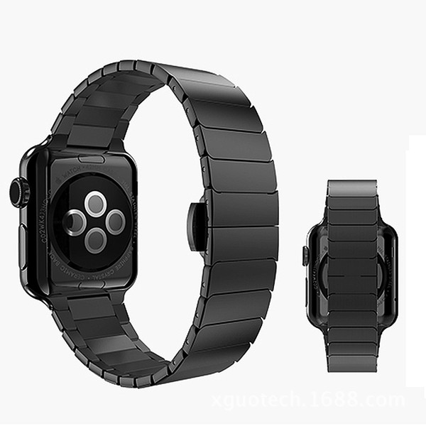 Classic High Quality Stainless Steel Watch Band With Metal Butterfly Buckle Watch Strap Replacement For Apple Watch iWatch Watchband 42 38mm