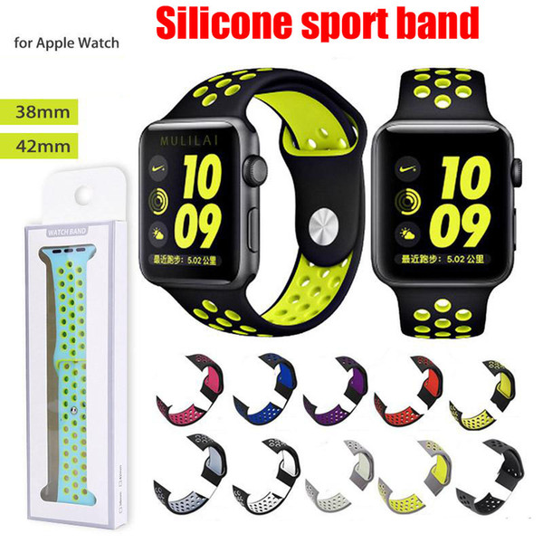 42mm 38mm S L size cheap rubber Silicone Colorful wrist band for Apple Watch 44mm 40mm Strap Sports Bracelet for apple iwatch Series 4 2 &1