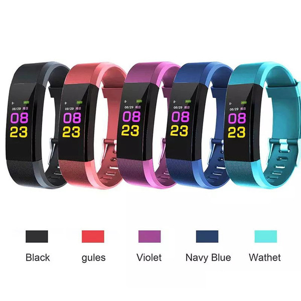 ID115 Plus Smart Wristband Bracelet Heart Rate LED Color Monitor blood pressure watch Pedometer Fitness Tracker for iPhone Android Top