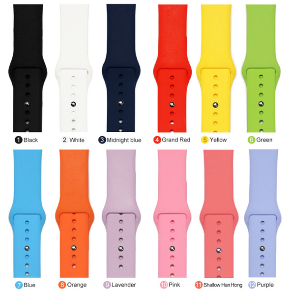 Original OEM New Design 21 Colors More Silicone Sport Band Replacement For Apple Watch Band Wrist Strap With Adapters Accessories OEM Produc