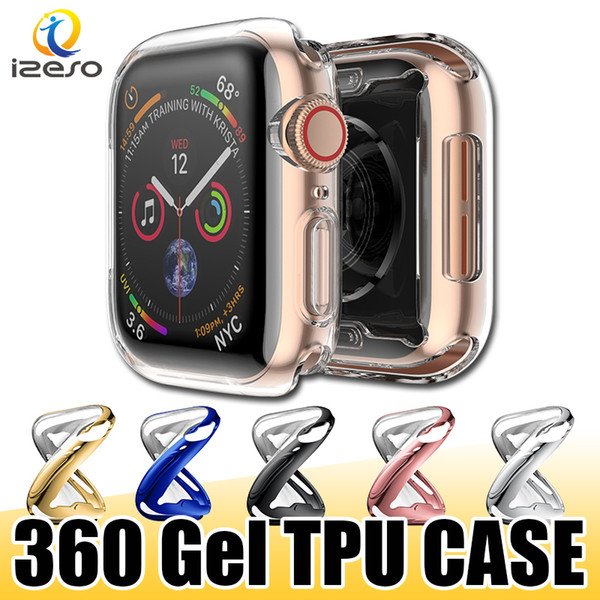 Luxury Electroplate TPU Watch Case for Apple Watch Series 4 3 2 Colorful Gel Soft 360 Degree Full Covered Watch Cover for iWatch