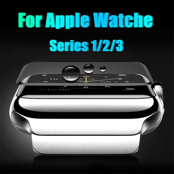 For Apple iWatch 2 3 4 3D Curved Edge Full Screen Cover 38mm 42mm 40mm 44mm Tempered Glass Protector With Retail Box