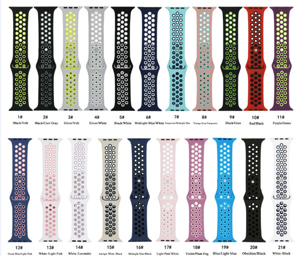 50pcs/lot The new two-tone watch is available in apple watch silicone iwatch band dhl free