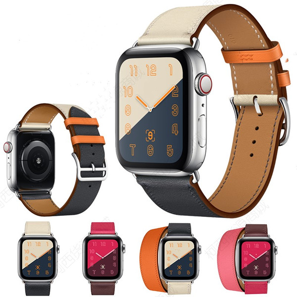 New Luxury Business Casual Style Official Genuine Leather Band Watch Strap Belt Bracelet for 38/42mm 40/44mm Apple Watch Series 4