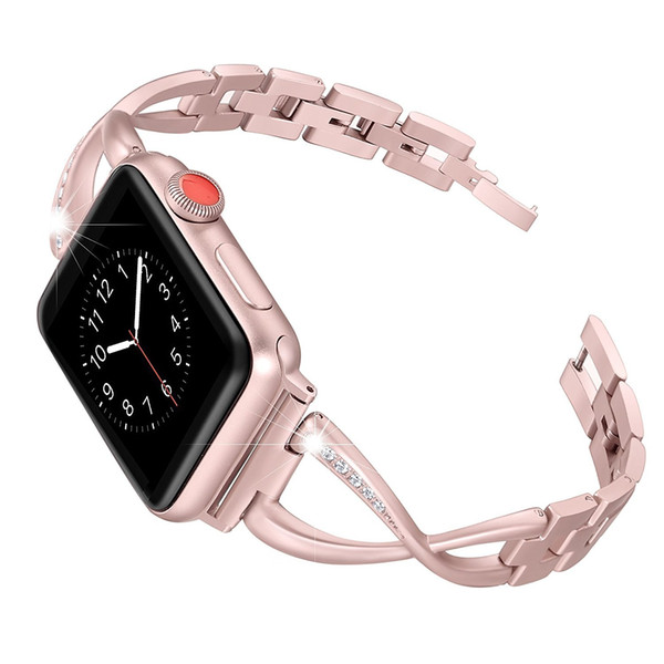 Women Watch band for Apple Watch Bands 38mm/42mm diamond Stainless Steel Strap for iwatch series 3 2 1 Bracelet