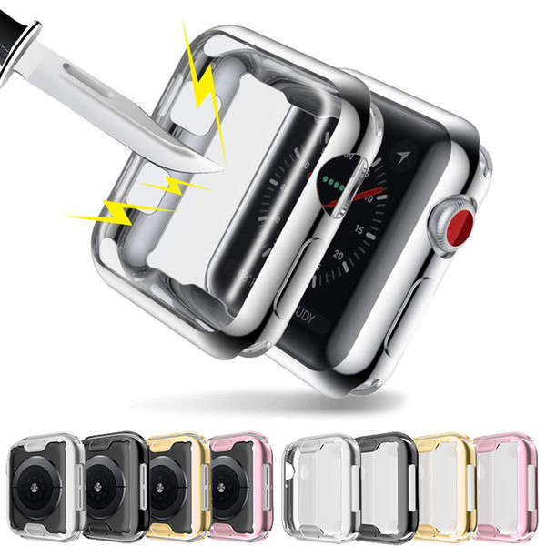 Abdo Screen Protector Case for Apple Watch 3/2/1 38MM 42MM Soft TPU All-Around Ultra Thin HD Clear Cover for iWatch 4 44MM 40MM