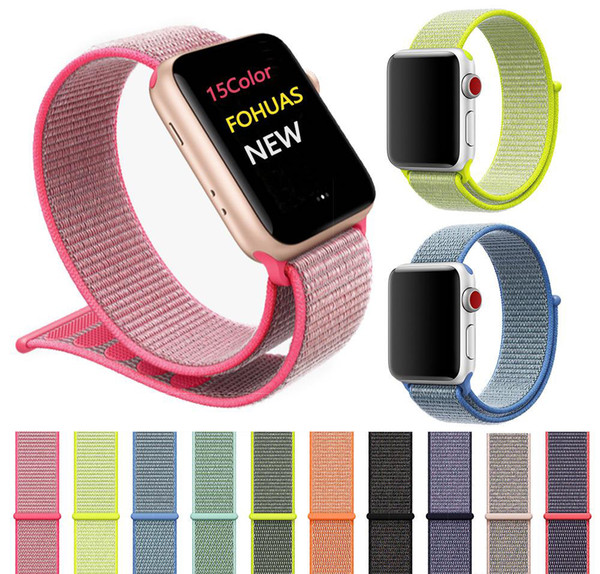 For Apple Watch iWatch Band 42mm 38mm Nylon Soft Breathable Sport Loop Adjustable Closure Wrist Strap for Apple Watch 3 2 1