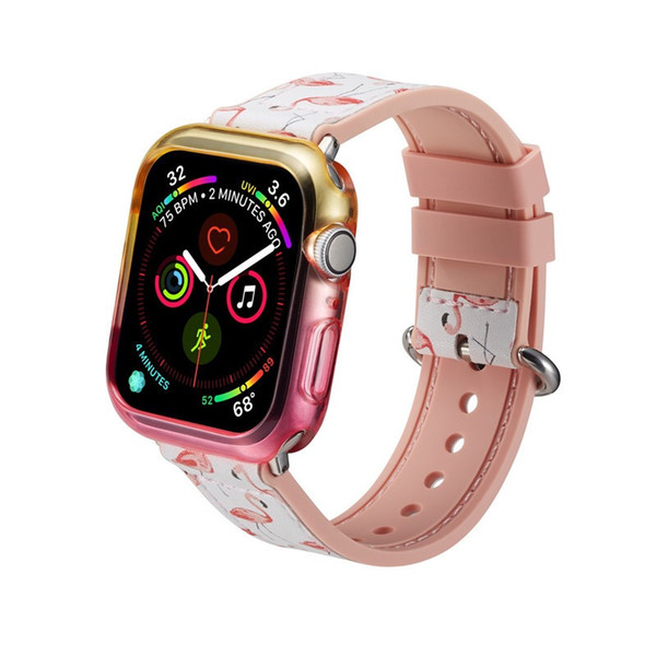 For Apple Watch Series 4 Cases 44mm 40mm Soft TPU rainbow Colorful Watch Cover 360° Full Protection for iWatch 4 Case