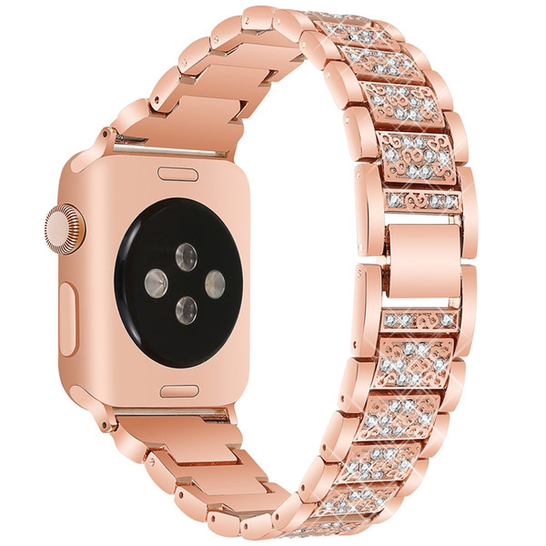 For Apple Watch Band 40mm 44mm 38mm 42mm Women Diamond Band for Apple Watch series 4 3 2 1 iWatch bracelet stainless steel strap Fast ship