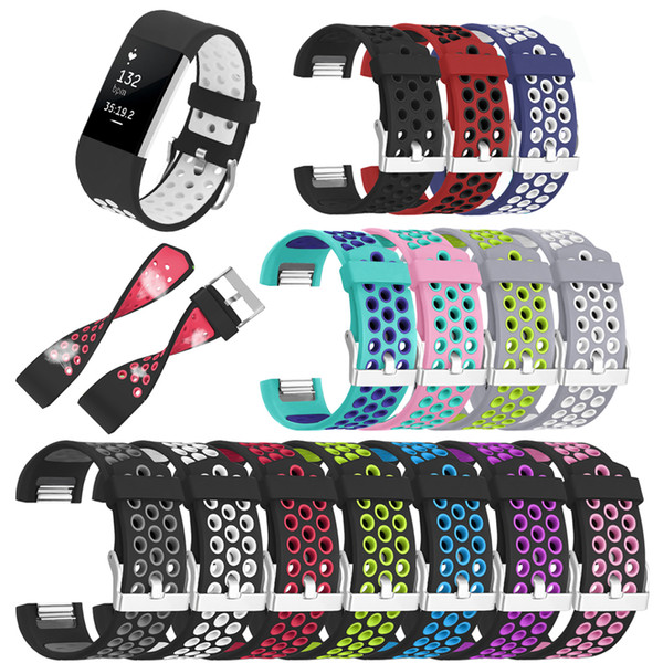 Wristband Watch Straps For Fitbit Charge 2 Smart Watch Band Silicone Soft Replacement Watchband for Fitbit Apple Large Small Sizes