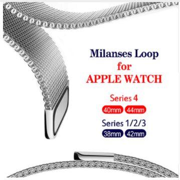 Milanese Loop Strap Stainless Steel Bracelet For Apple Watch Series 40mm 44mm Band Wrist Link belt for iwatch 1/2/3 42mm 38mm