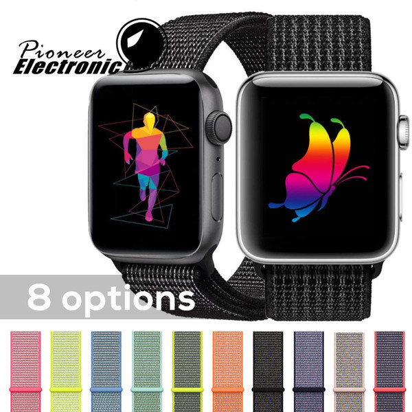 For apple watch series 4 iwatch bands 18 color Soft Nylon Sport Loop apple watch band strap 40mm 44mm braceles iwatch 4 series bands opp bag