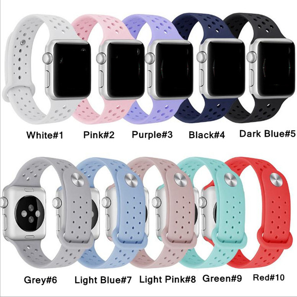 Strap For Apple Watch band 1 2 3 42mm 38mm Soft Silicone Sports iWatch Band Correa 10 Colors