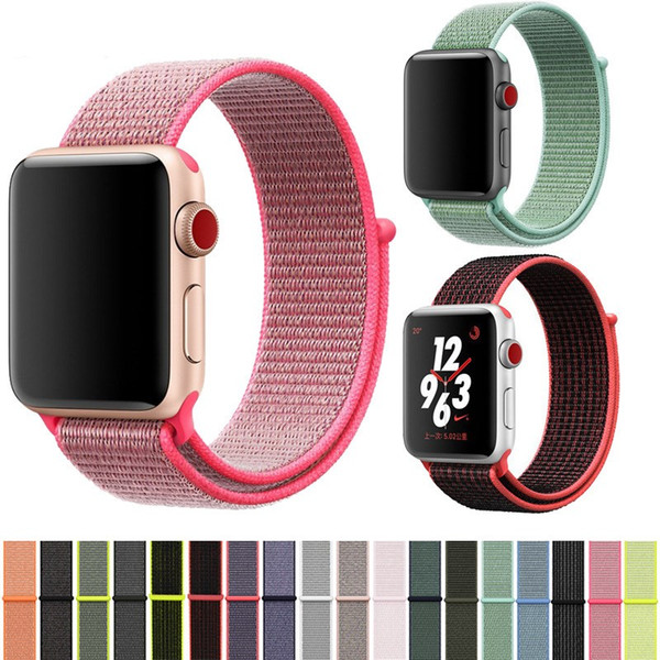 For Apple Watch Nylon Strap Nylon Weave Band 44mm 40mm Breathable Replace Bracelet 38mm 42mm Watch Bands for iWatch 1 2 3 4