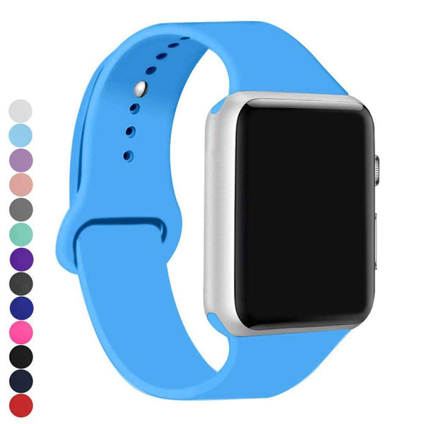 2019 Hot!Compatible for Apple Watch Bands 38mm 40mm 42mm 44mm, Soft Silicone Replacement Sport style Wristband