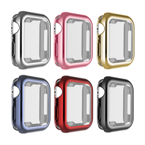 For Apple Watch iWatch 4 360° Fully Protected Soft TPU Plating Case Bumper For iWatch Series 40mm 42mm Cover Frame Full Protection