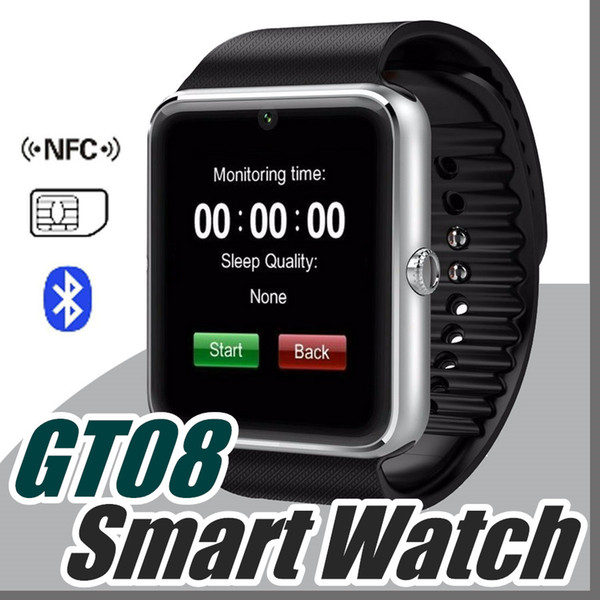 GT08 DZ09 Bluetooth Smart Watch with SIM Card Slot and NFC Health Watchs for Android Samsung and IOS iphone Smartphone Smartwatch C-BS