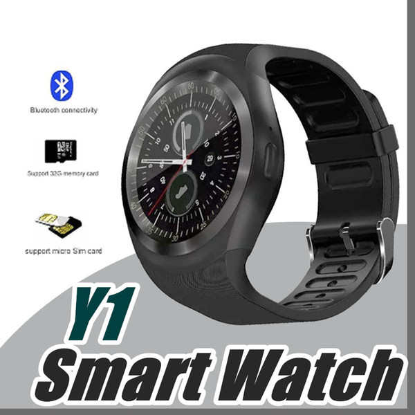 Hot Sell Y1 smart watches Latest Round Touch Screen Round Face Smartwatch Phone with SIM Card Slot smart watch for IOS Android J-BS