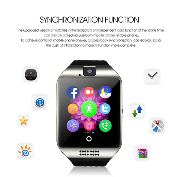 Q18 smart watch watches bluetooth smartwatch Wristwatch with Camera TF SIM Card Slot / Pedometer/for apple android phones 770005