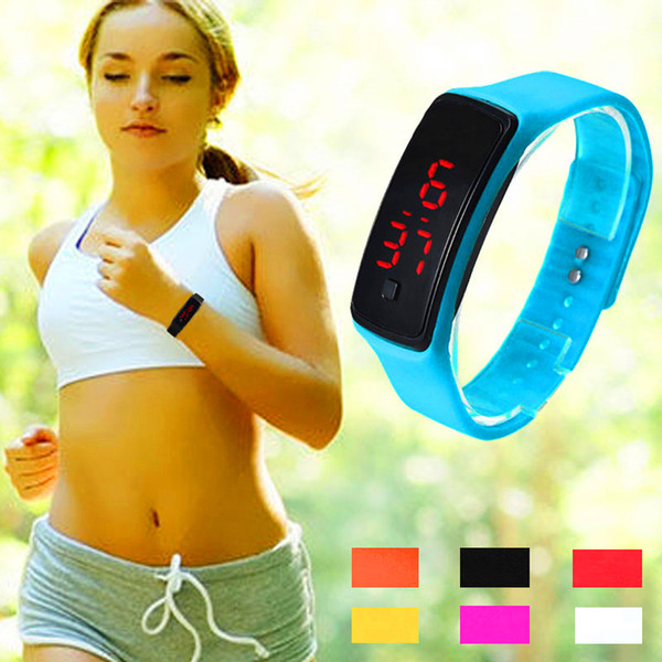 Fashion Multi Colors Men women red led watches Silicone Women's Bracelet led watch LED Digital Girls Sports Wrist Watch