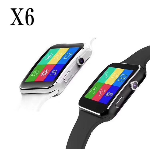 X6 Smart Watches With Camera Touch Screen Support SIM TF Card Bluetooth Smartwatch For Iphone X Samsung s9 Phone goophone with Retail Box